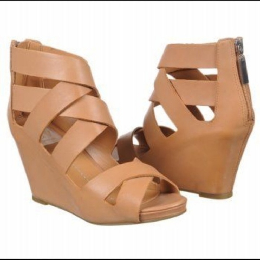 Dolce Vita Pali Nude Leather Strappy Wedges